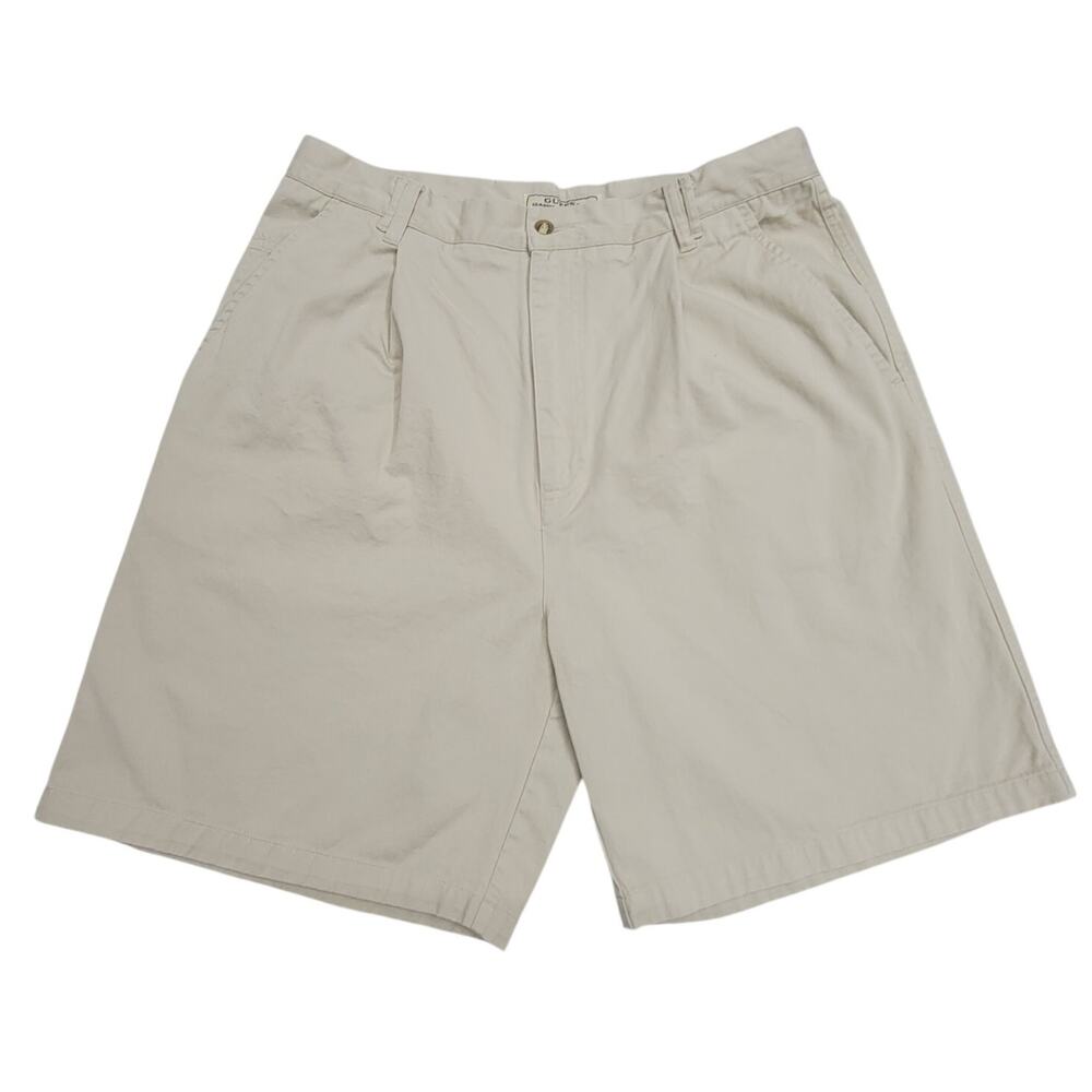 Vintage 90s GUESS Classic Sportswear Pleated Chino Shorts Khaki Mens Size 36
